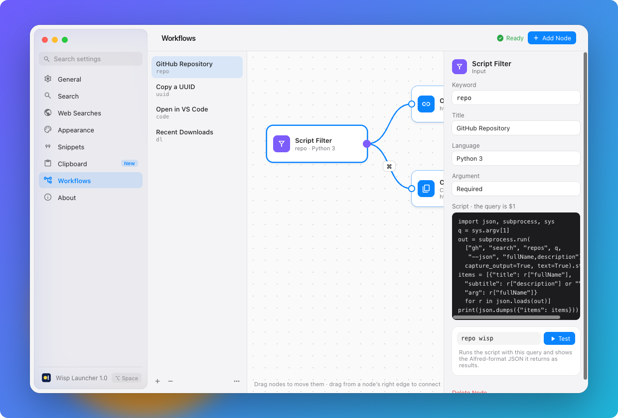Workflows you wire